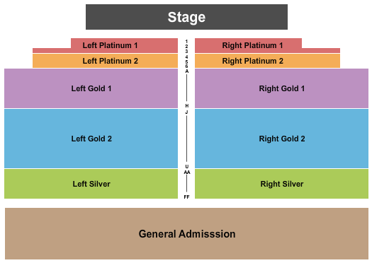 Meadow Event Park Plat 1&2/Gold 1&2/Silver/GA Seating Chart
