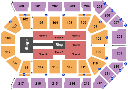 Mechanics Bank Arena WWE Seating Chart