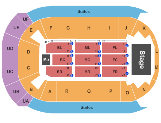 Co-Op Place Full Concert Seating Chart