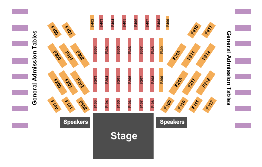 Medina Entertainment Center Endstage Rsvd - GA Tables Seating Chart