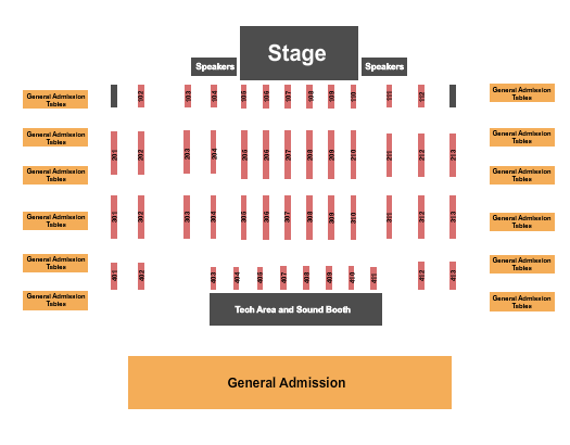 Medina Entertainment Center Endstage Tables & GA Seating Chart