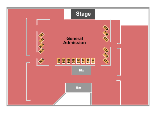 Medina Entertainment Center GA/Tables Seating Chart