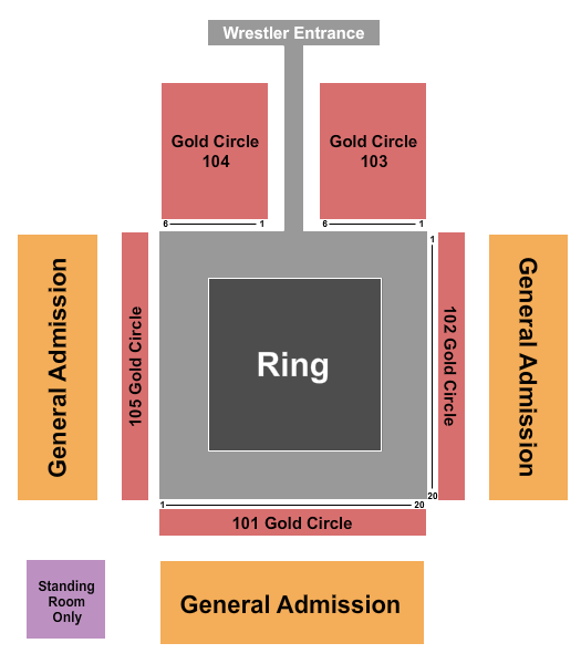 Melbourne Auditorium WWE NXT Seating Chart