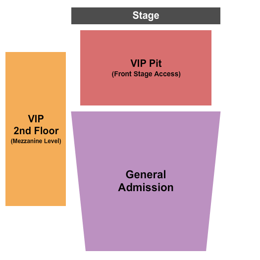 Melrose Ballroom GA/VIP Pit/VIP 2nd Flr Seating Chart