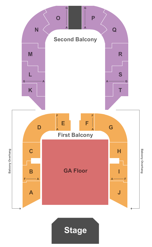 Memorial Auditorium - IA End Stage GA Floor Seating Chart