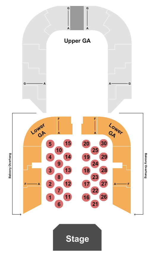 seating chart for Memorial Auditorium - IA - Lower GA & Tables - eventticketscenter.com