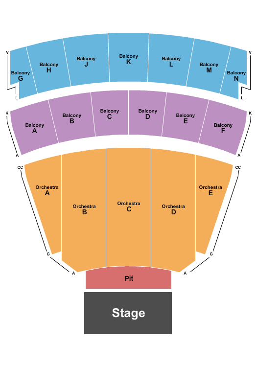 Memorial Auditorium - TX Endstage Pit 2 Seating Chart