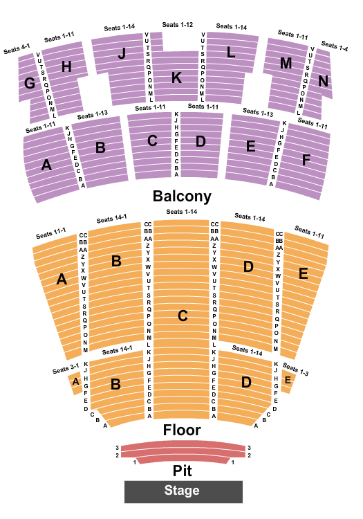 Memorial Auditorium Seating Map