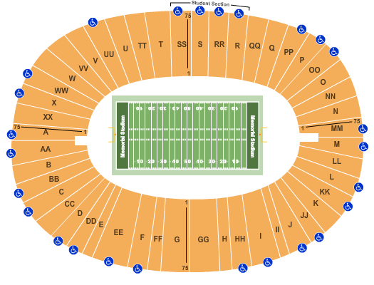 California Memorial Stadium Interactive Seating Chart