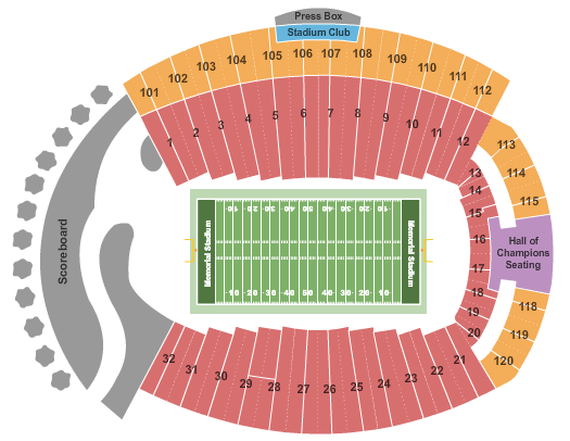 Memorial Stadium - IN Football Seating Chart