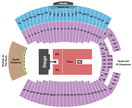 Merchants Bank Field At Memorial Stadium Endstage Pit Seating Chart