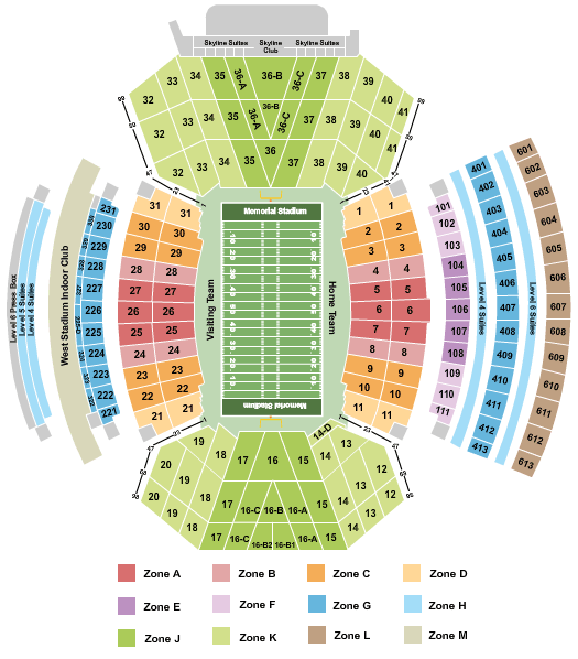 Husker Football Stadium Seating Chart A Visual Reference Of Charts Chart Master