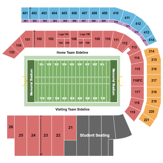 Memorial Stadium - KS Football 2 Seating Chart