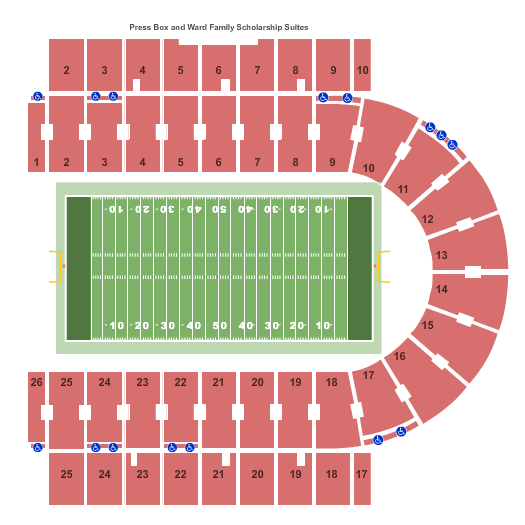 seating chart for Memorial Stadium - KS - Football - eventticketscenter.com