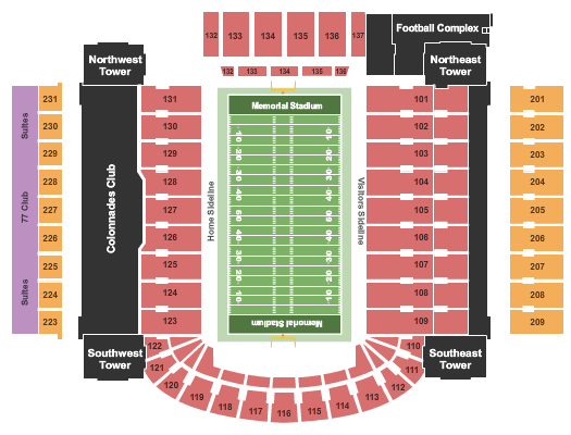 2020 Illinois Fighting Illini Football Season Tickets Includes Tickets To All Regular Season Home Games Memorial Stadium IL Champaign IL