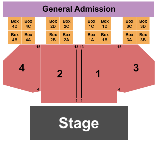 Memphis Music Room Endstage with GA Seating Chart