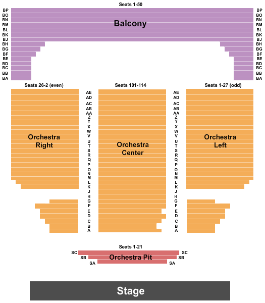 Mendel Center End Stage Seating Chart