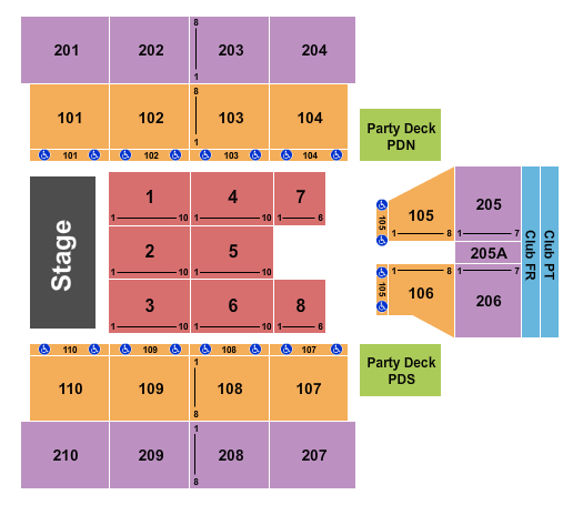 seating chart for Oshkosh Arena - Endstage 2 - eventticketscenter.com