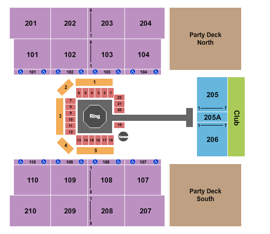 seating chart for Oshkosh Arena - MMA - eventticketscenter.com