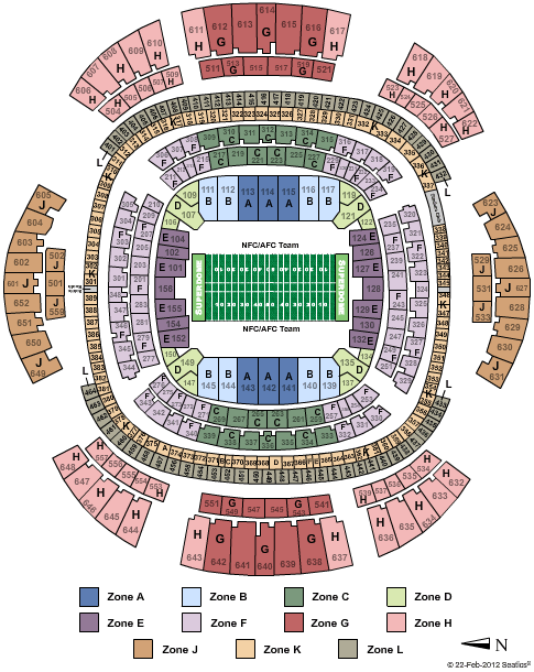 Caesars Superdome Superbowl 2013 Zone Seating Chart
