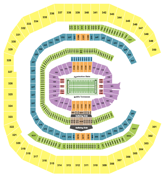 Caesars Superdome New Orleans Bowl 2018 Seating Chart