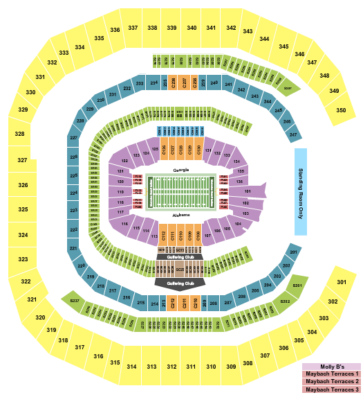 Mercedes-Benz Stadium Football - SEC Champ Seating Chart