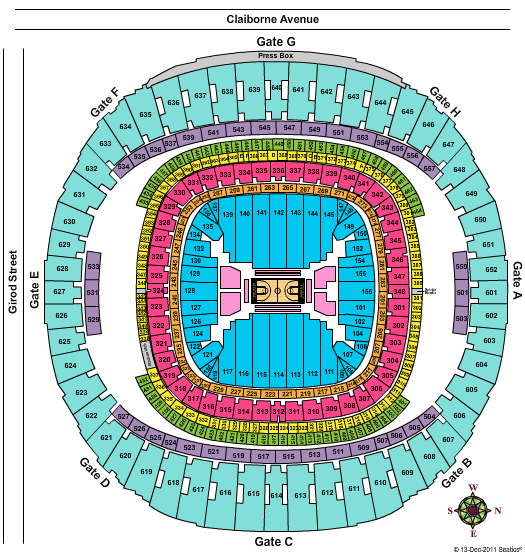 Caesars Superdome Basketball Seating Chart