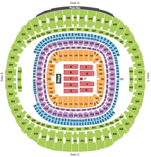 Caesars Superdome Bayou Country Superfest Seating Chart