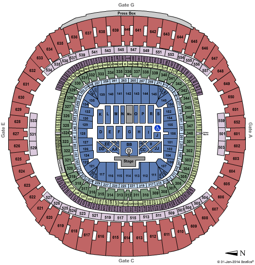Caesars Superdome Essence Music Festival - 2014 Seating Chart