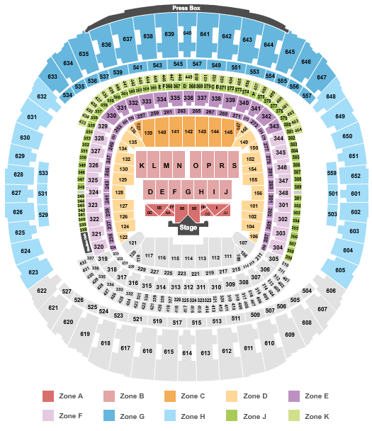Caesars Superdome Essence Festival - Int Zone Seating Chart