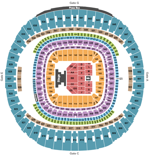 Caesars Superdome Seating Chart