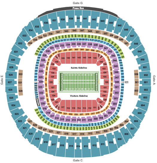 2020 New Orleans Saints Season Tickets Includes Tickets To All Regular Season Home Games Mercedes Benz Superdome New Orleans LA
