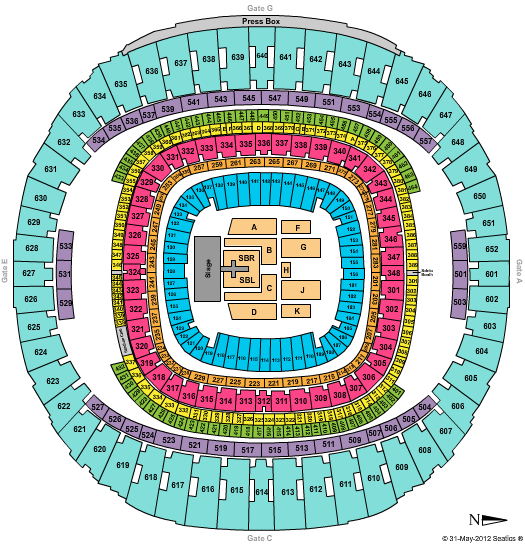 Caesars Superdome Kenny Chesney Seating Chart