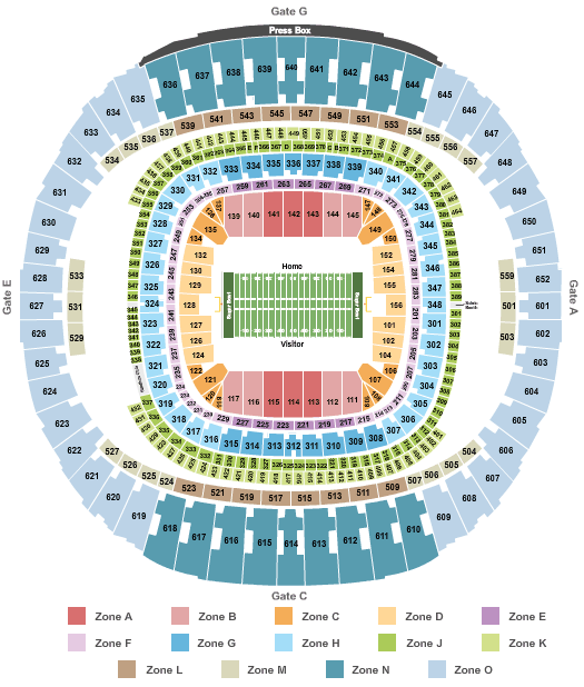 Saints Football Seating Chart