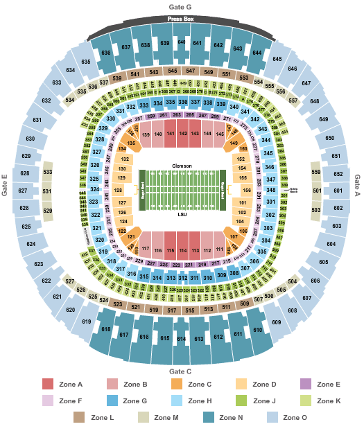 Caesars Superdome 2020 Sugar Bowl Seating Chart