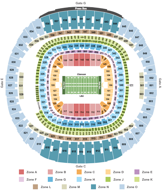 New Orleans Superdome Seating Chart With Rows Elcho Table 