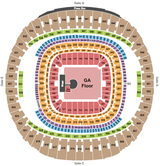 Caesars Superdome U2 Seating Chart