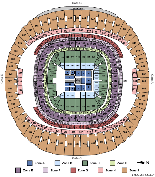 Caesars Superdome Wrestlemania - Int Zone Seating Chart