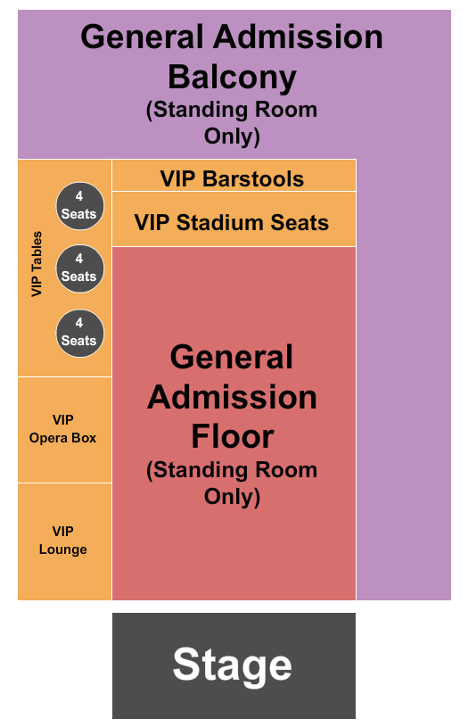 Mercury Ballroom End Stage Seating Chart