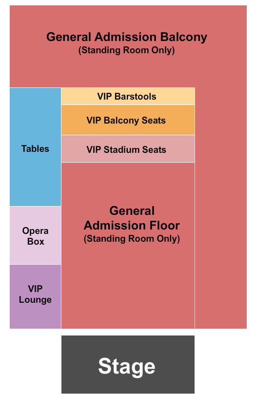 seating chart for Mercury Ballroom - Endstage 3 - eventticketscenter.com