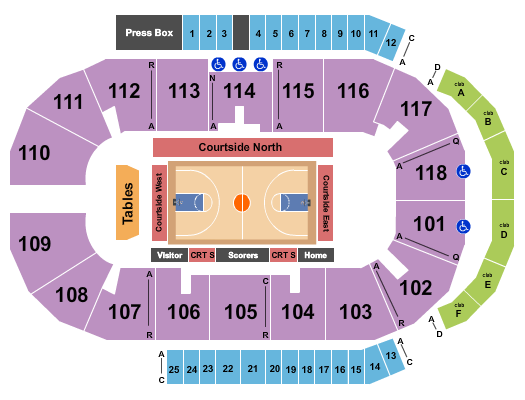 Meridian Centre Basketball 2 Seating Chart