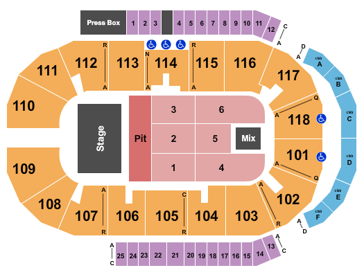 Meridian Centre Endstage Pit Seating Chart