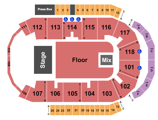 Meridian Centre Seating Chart