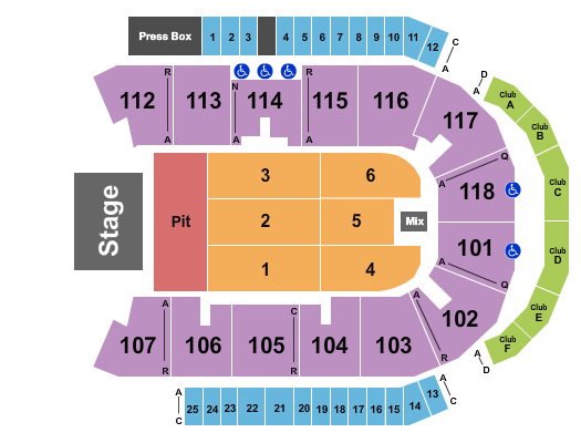 Meridian Centre Endstage Pit 2 Seating Chart