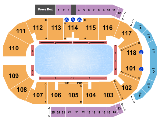 Meridian Centre Ice Seating Chart