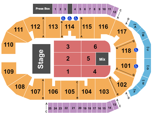 Meridian Centre Seating Chart