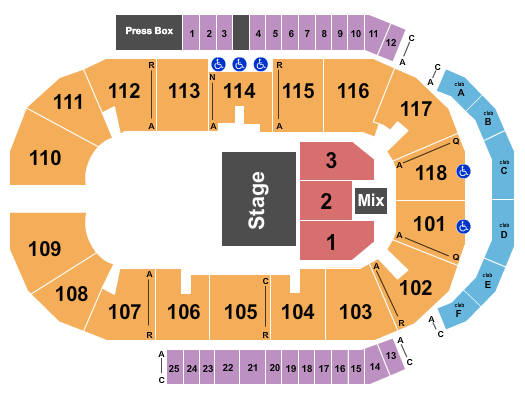 Meridian Centre Seating Chart