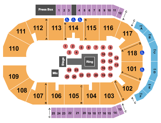 Meridian Centre MMA Seating Chart