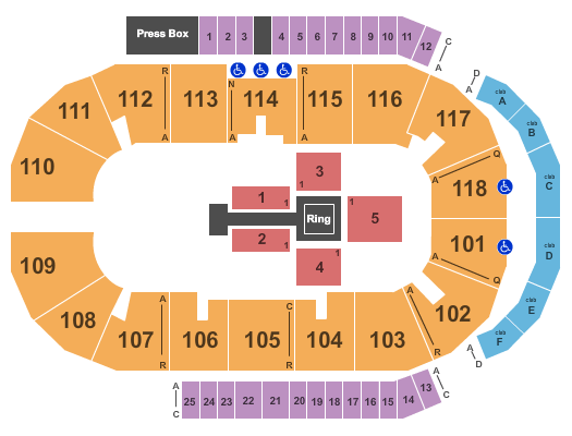 Meridian Centre WWE Seating Chart