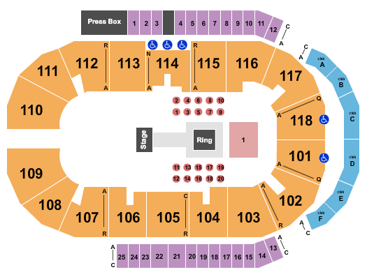 Meridian Centre Wrestling Seating Chart